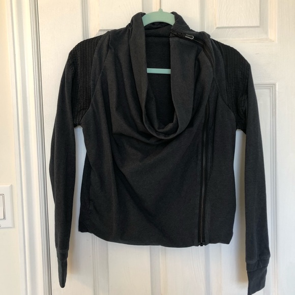 Lululemon Sway cowl-neck jacket, charcoal grey, size 4 - Picture 2 of 11